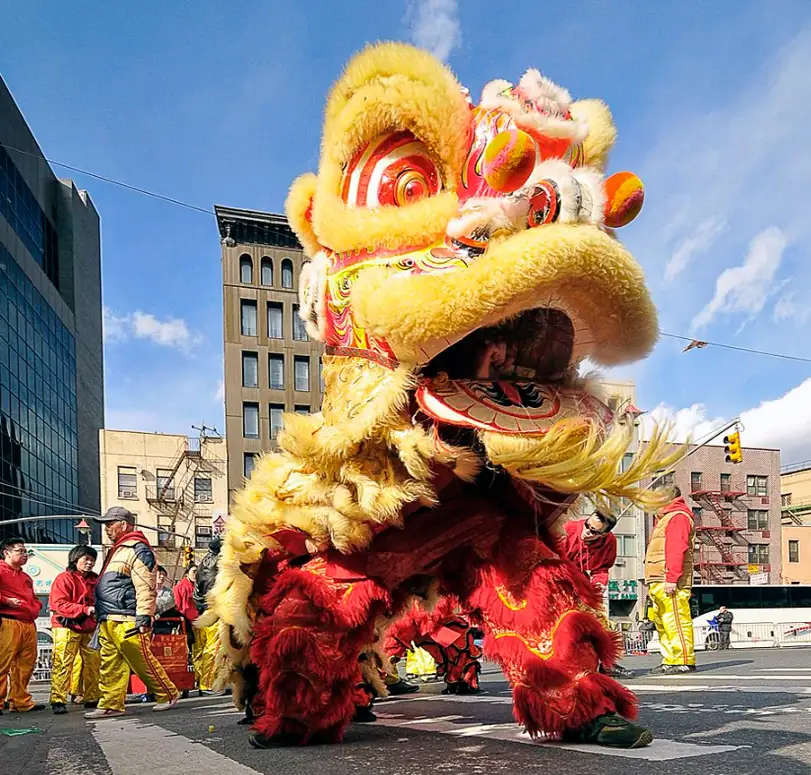 Colorful Lion Dance performance