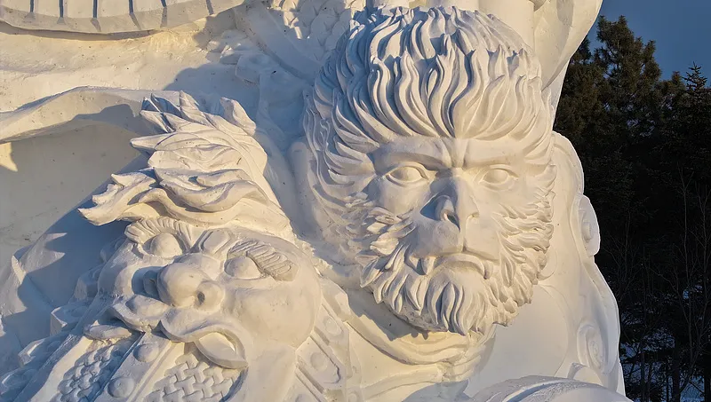 Massive snow sculpture