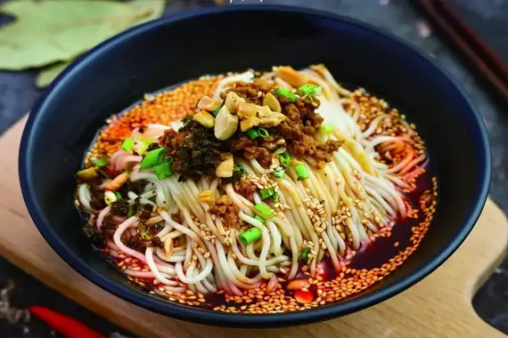 A bowl of spicy Dandan noodles